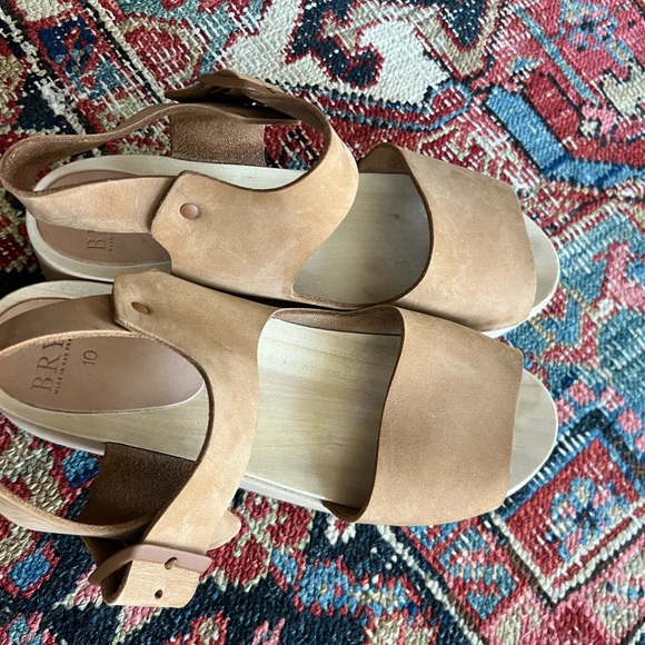 Bryr Brown Leather Platform Sandals - Gigi - Picture 5 of 9